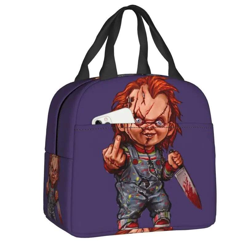 

The Killer Doll Chucky Thermal Insulated Lunch Bag Child's Play Horror Movie Resuable Lunch Tote for School Storage Food Box