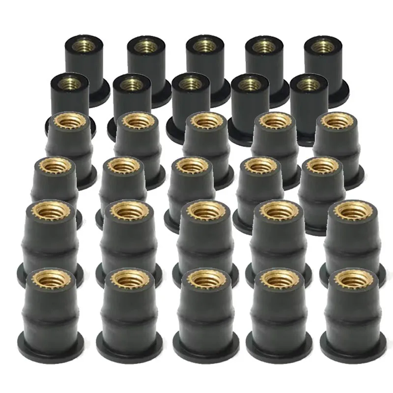 Motorcycle M4 M5 M6 Metric Rubber Well Nuts Windscreen Fairing Cowl Anodized Aluminum Moto Screws Bolts Accessories