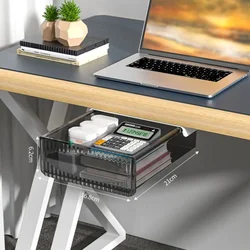 Under-Desk Hidden Self-Adhesive Storage Drawer Organizer (Black-Medium)