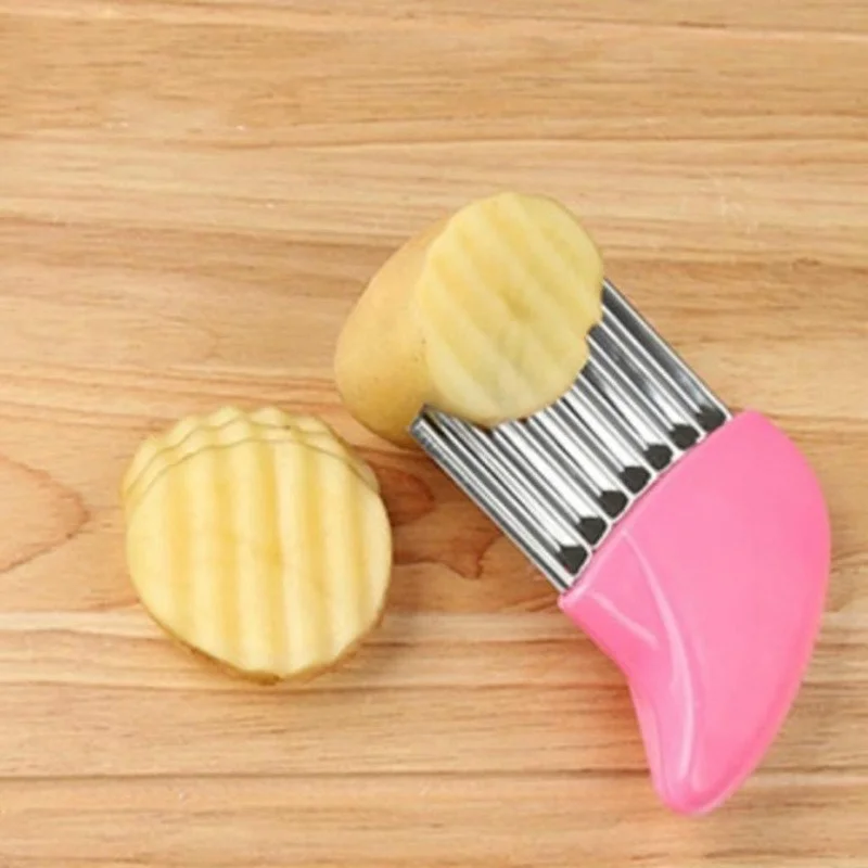 Multifunctional Stainless Steel Potato Cutter Wave Knife French Fries Slicer Vegetable Cutter French Fries Cutting Kitchen Tools