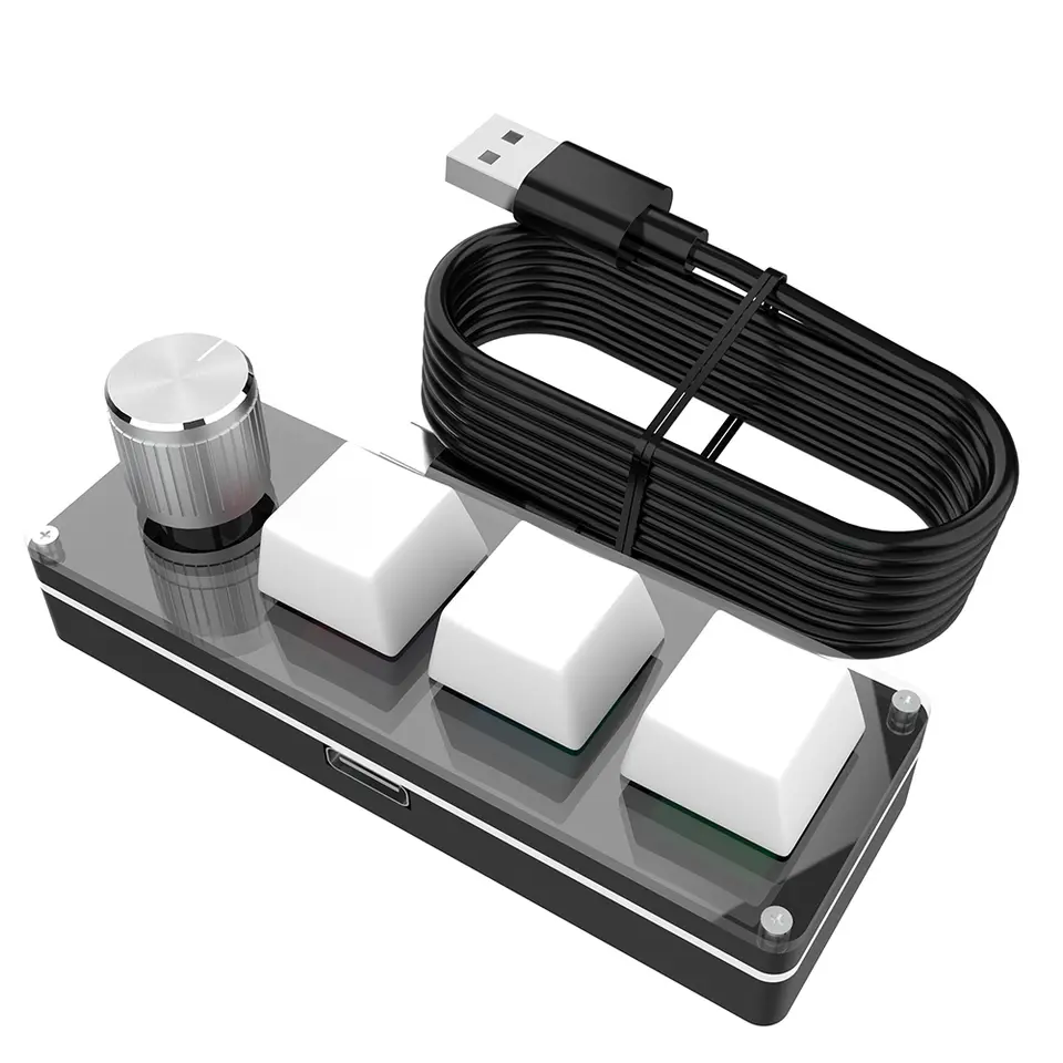 3 Key + 1 Knob/ 4 Keys RGB Macro Custom Keyboard Programmable Mechanical Keypad for Office Mechanical Keyboard image 7