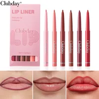6 Nude Matte Matte Lipstick Pencil Set Waterproof Sweatproof Non-Stick Cup Non-Fade Swivel Hook Lip Pencil 1