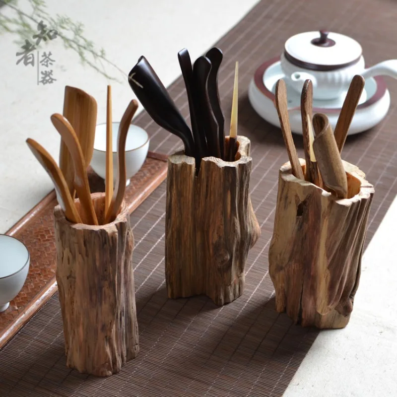Chinese solid wood Kung Fu tea ceremony accessories ebony chicken wings wood bamboo tea tools