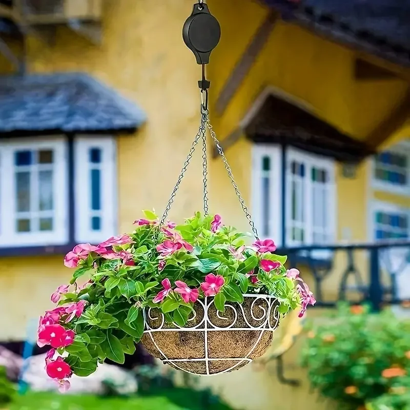 Heavy-Duty Retractable Pulley Plant Hanger