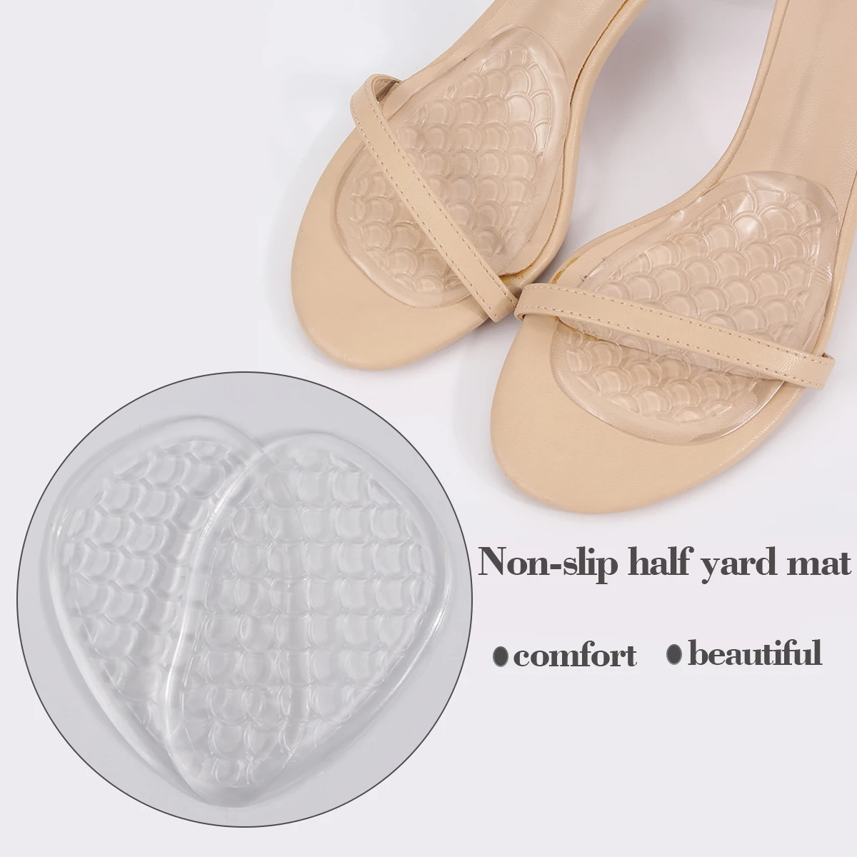 2 PCS Metatarsal Pads Forefoot Pads Non-Slip Open Toe Shoes Pain Relief Comfort Women