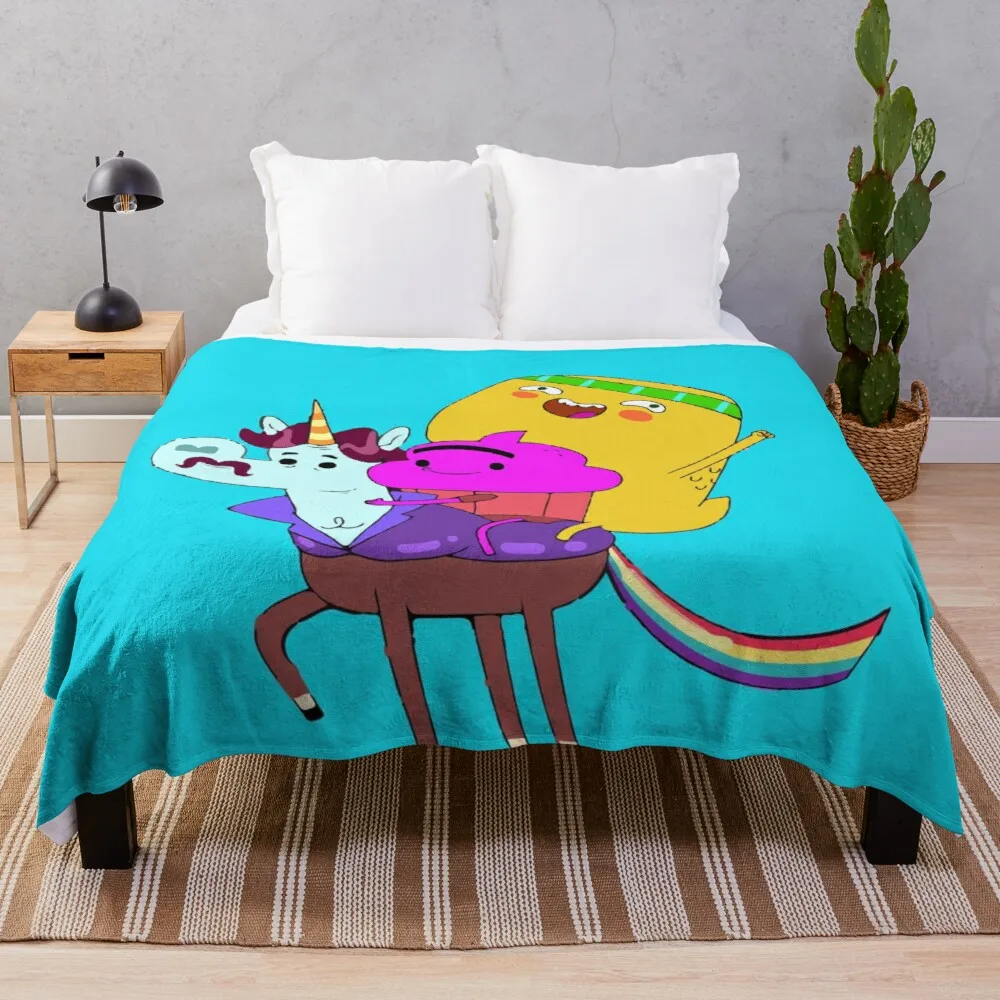 

Cupcake and Dino and the unicornThrow Blanket Decorative Sofa Blankets Furry Blanket