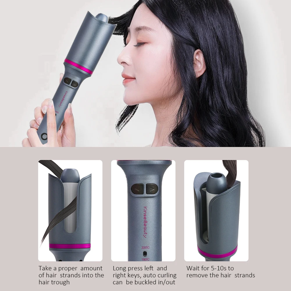 Automatic Curling Iron Rotating Professional Curler Styling Tools for Curls Waves Ceramic Curly Magic Hair Curler Beach Waves