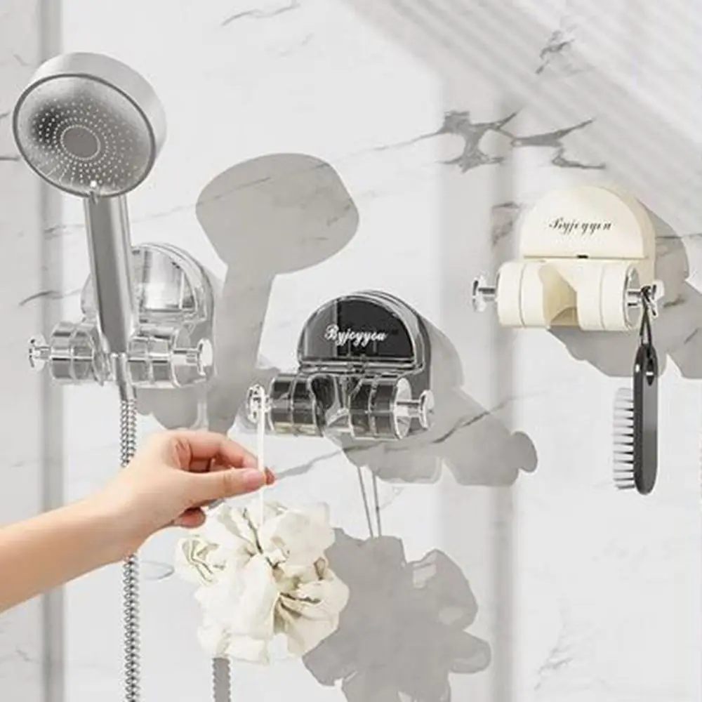 Adjustable Suction Cup Shower Rack Removable Easy to Install Shower Head Holder Wall Mount Shower Wand Holde Bathroom 5