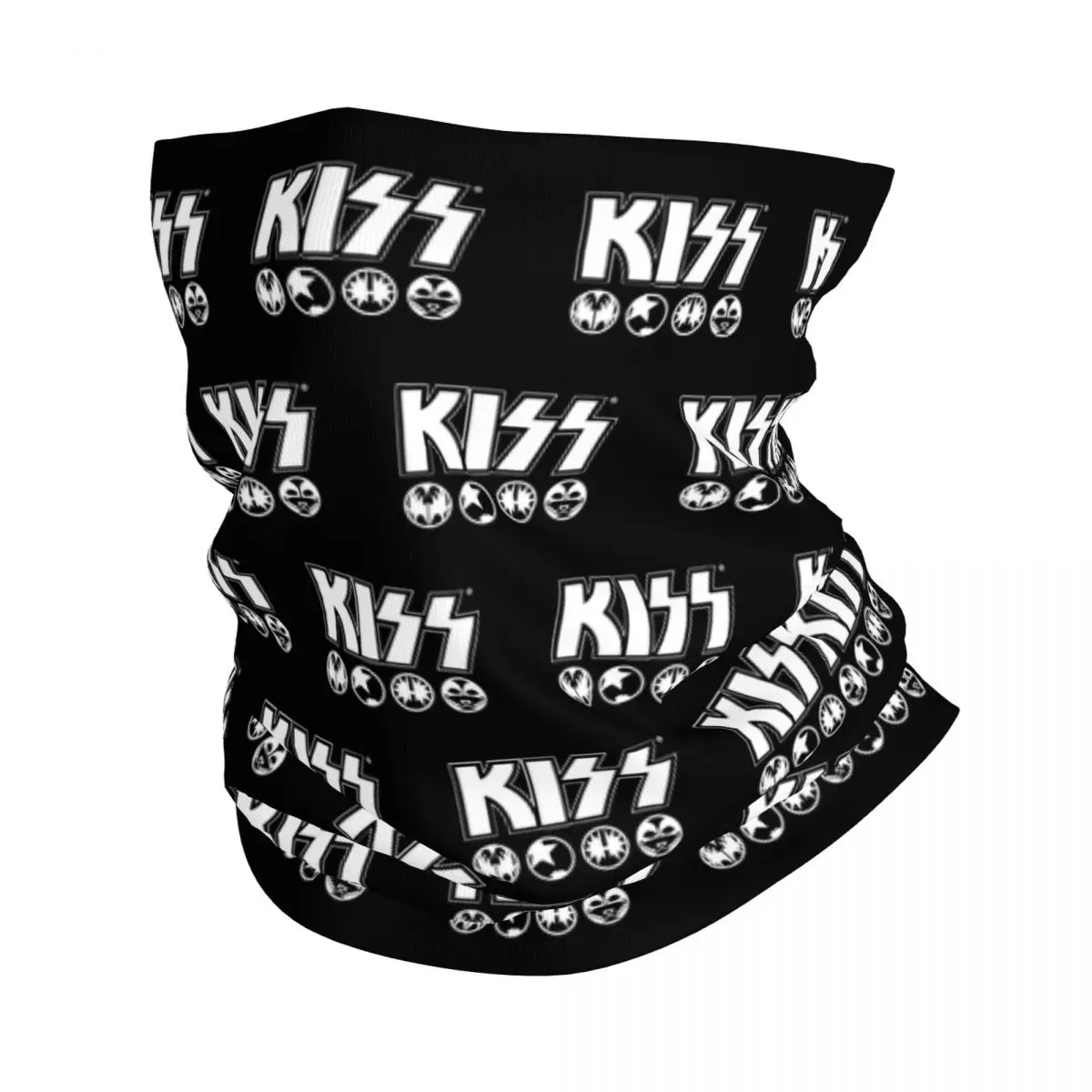 

Rock Hip Hop Music Bandana Neck Gaiter Printed Kiss Wrap Scarf Multifunctional Balaclava Riding for Men Women Adult Washable