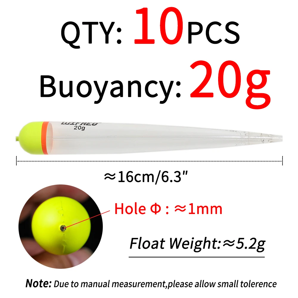Elllv 6/10pcs 20g 25g 35g Buoyancy Crystal Pike Float Inline