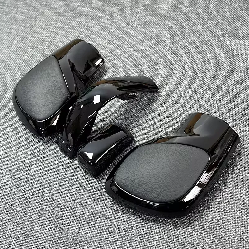 4PCS Chrome Matte Leather Shift Knob Gear Side Cover with DSG Emblem