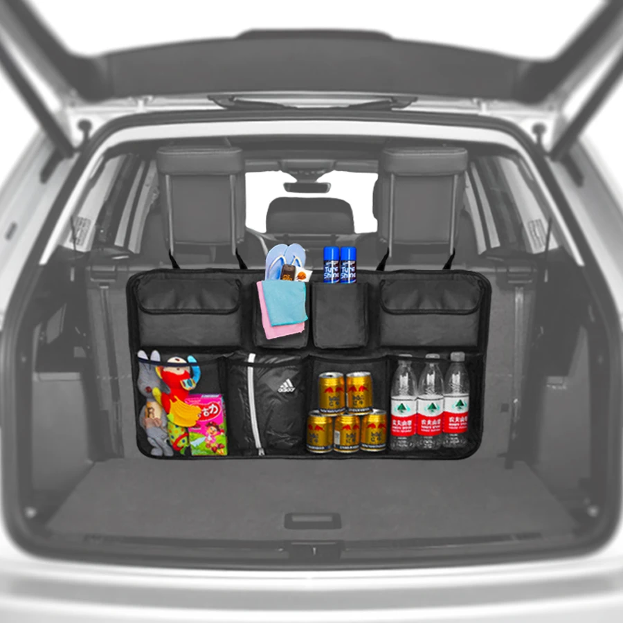 Car Seat Back Storage Bag Car Seat Back Organizer Car Trunk Organizer Backseat Storage Bag High Capacity Adjustable Auto Seat Back Oxford Cloth Organizers Universal Multi-use