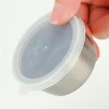 304 Stainless Steel Sauce Seasoning Container 40ml Sauce Cup Silicone Cover Leak-proof Salad Dipping Dish Small Storage Box 5