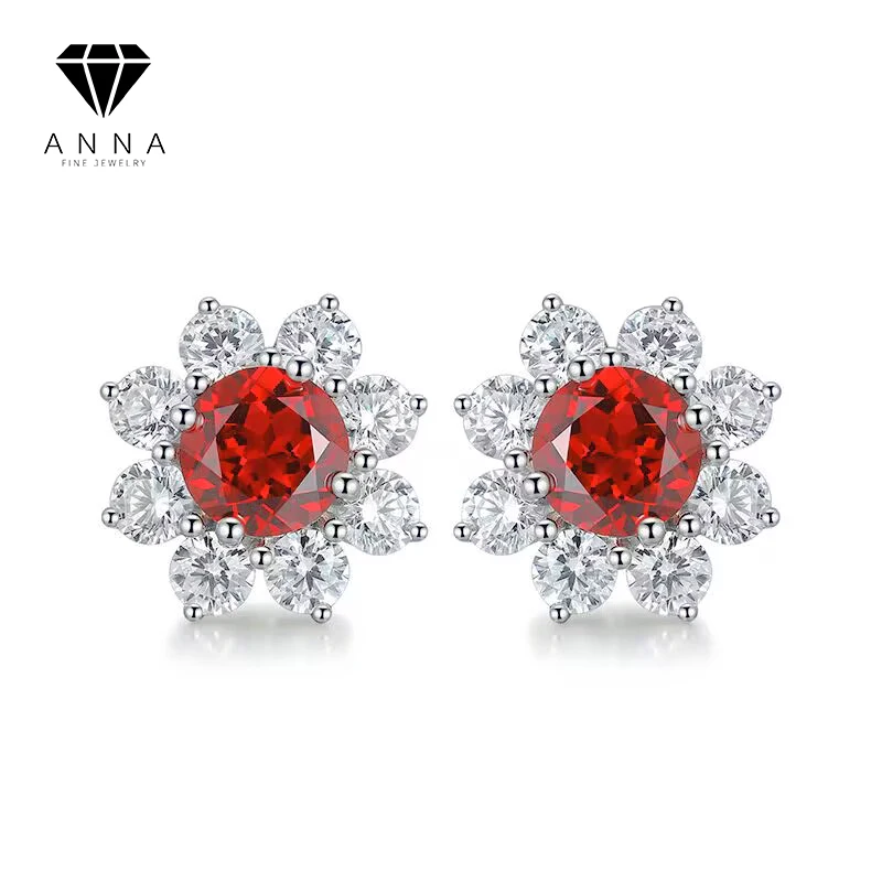 

Real D Color VVS1 Moissanite Flower 925 Sterling Silver Platinum Plated Stud Earrings for Women Gemstone Wedding Fine Jewelry