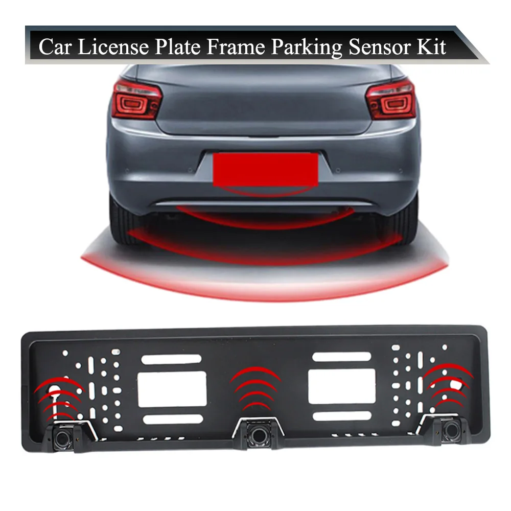 Parking Sensor Kit LED Parking Sensor Kit Parking Sensor Car LED Parking Sensor EU Europe Car License Plate Frame Car Parking Sensor Kit Auto Reverse Radar Sensor Buzzer 12V Driving Reversing