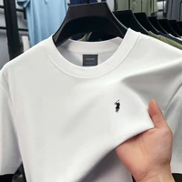 T-shirt à manches courtes en coton soyeux respirant haut de gamme pour homme, collection été, marque Pony, décontracté, col rond 3