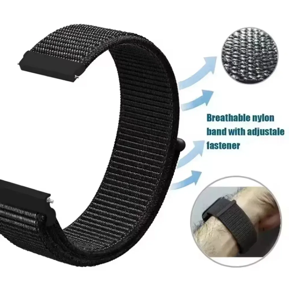 Nylon Loop Strap - 20mm/22mm Adjustable Comfortable Bracelet Band