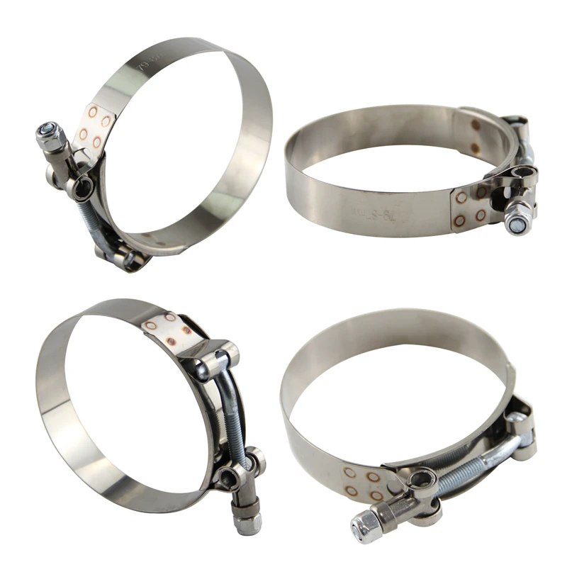 

4PCS 304 Stainless Steel T Bolt Clamp with Locking Nuts for 3 Inch 79-87mm Pipe