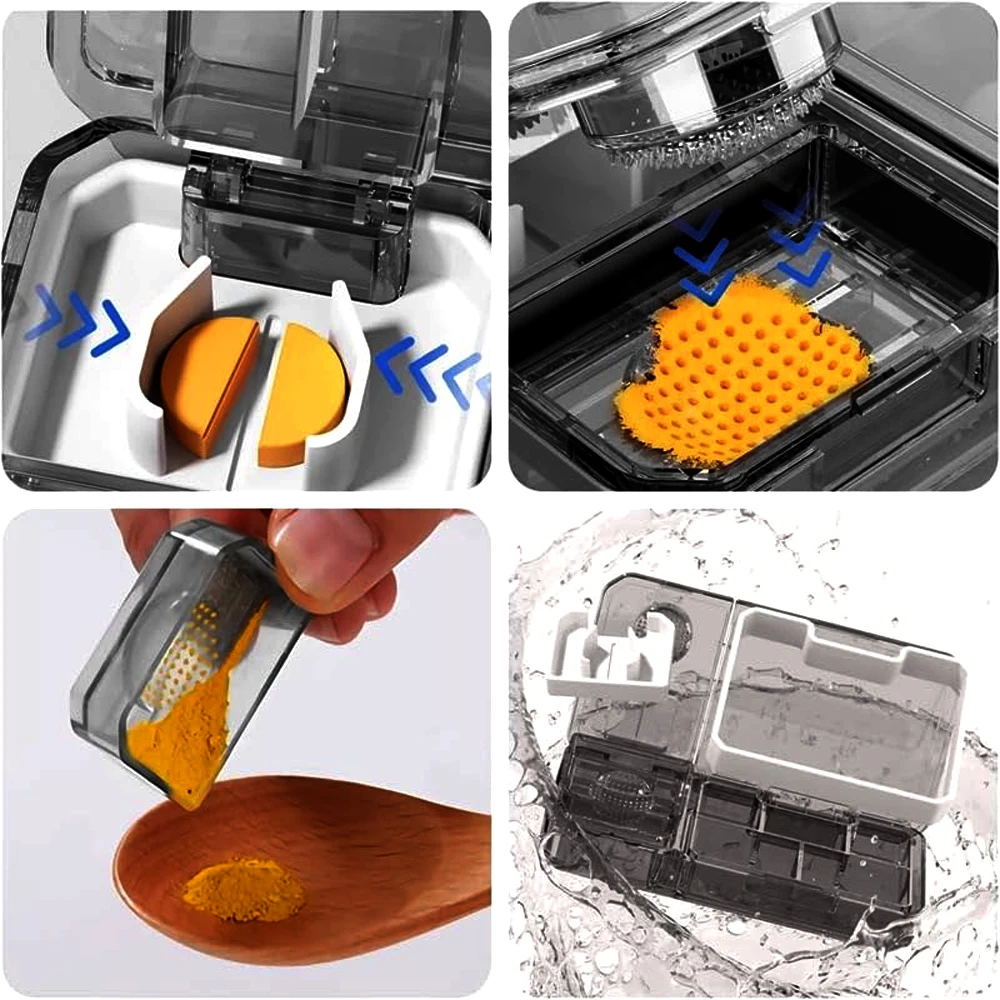 Compact Pill Organizer with Cutter and Crusher - Travel-Friendly Medicine Holder for Vitamins and Supplements