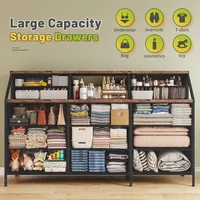 55” Wide Dresser for Bedroom with 13 Large Drawers And 2 Shelves - Storage Chest Dressers Combination for Bedroom Organization 2