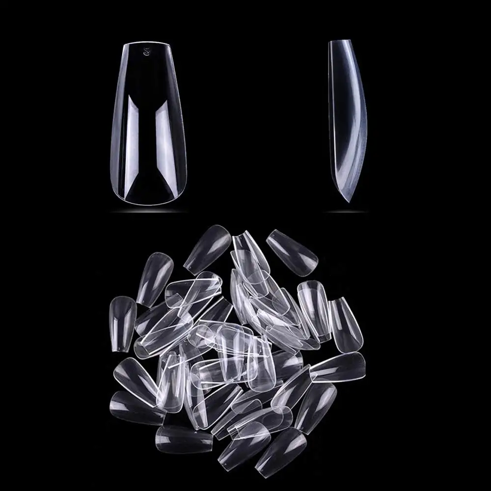 Clear Coffin Press-On Nails - 120pcs/Bag