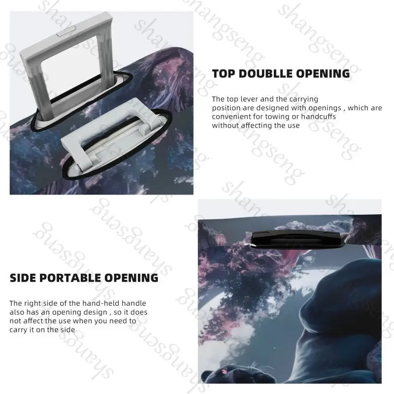 Black panther ferocious animal Thicken Luggage Cover Elasticity Trolley dust cover Suitcase Protection Cover Suitcase Case 4