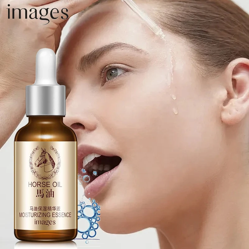 Horse Oil Moisturizing Essence Shrink Pores Brighten Nourish Face Serum Anti Aging Hyaluronic Acid Fade Fine Lines Skin Care