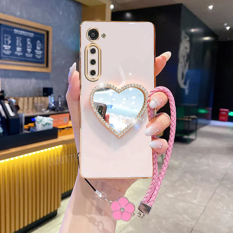 Lucky Clover Strap Mirror Phone Holder Case