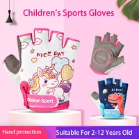 Children's Sports Fingerless Gloves Bicycle Boy Girl Cycling Anti-Wear Kids Roller Skating Training Exercise Protection Gloves 1