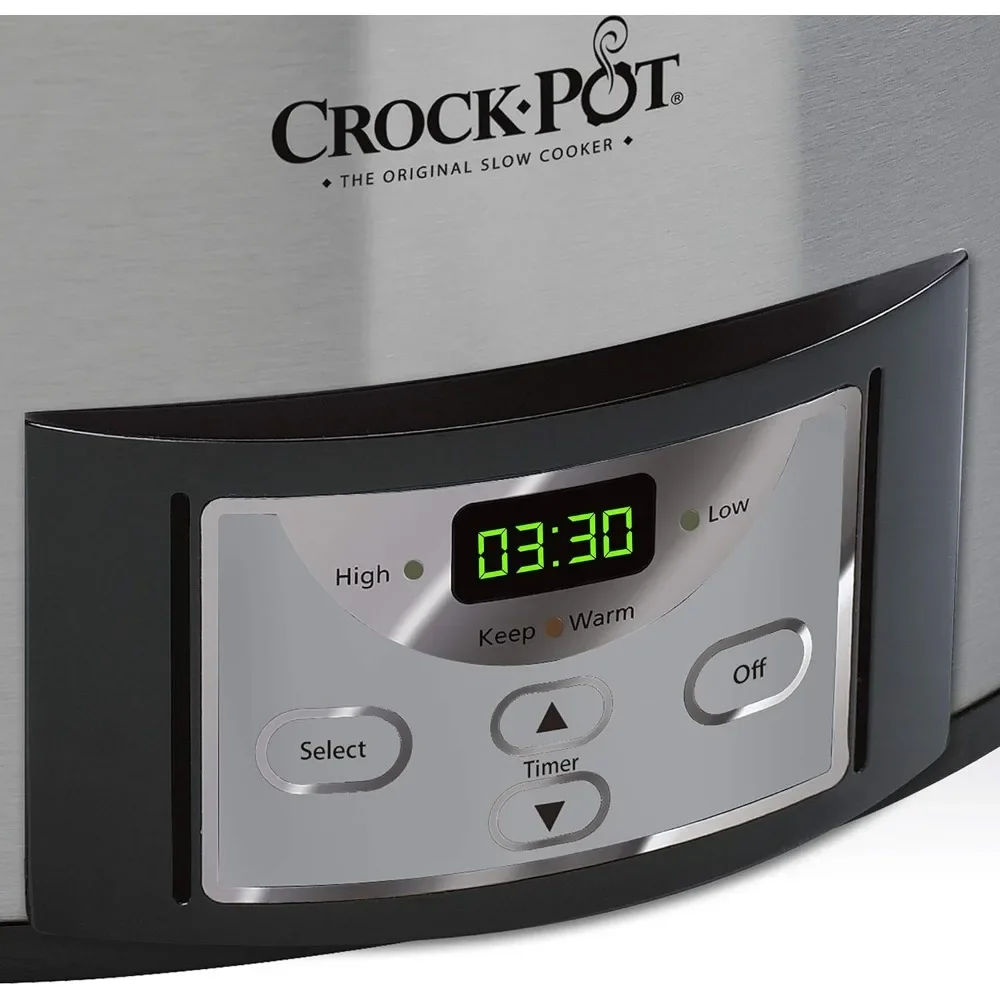 6 Quart Cook & Carry Programmable Slow Cooker with Digital Timer, Stainless Steel (CPSCVC60LL-S), pack of 1 4