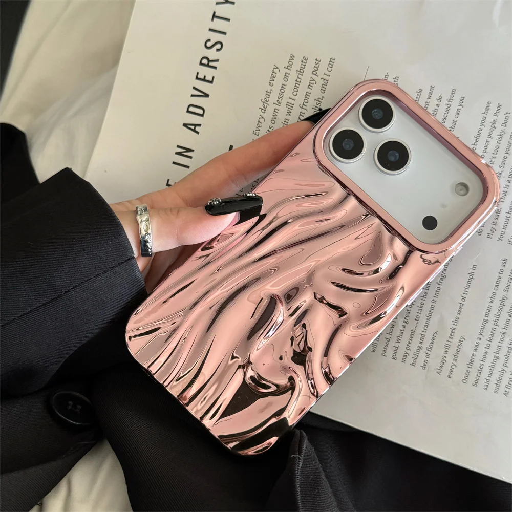 Electroplate Water Ripple Protective Phone Case - TPU Soft Cover