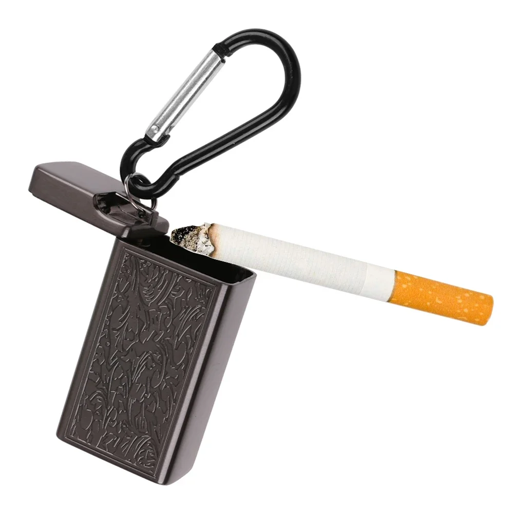 Mini Portable Ashtray Cigarette Keychain Outdoor Pocket Smoking Ash Tray With Lid Key Chain for Travelling Ashtray