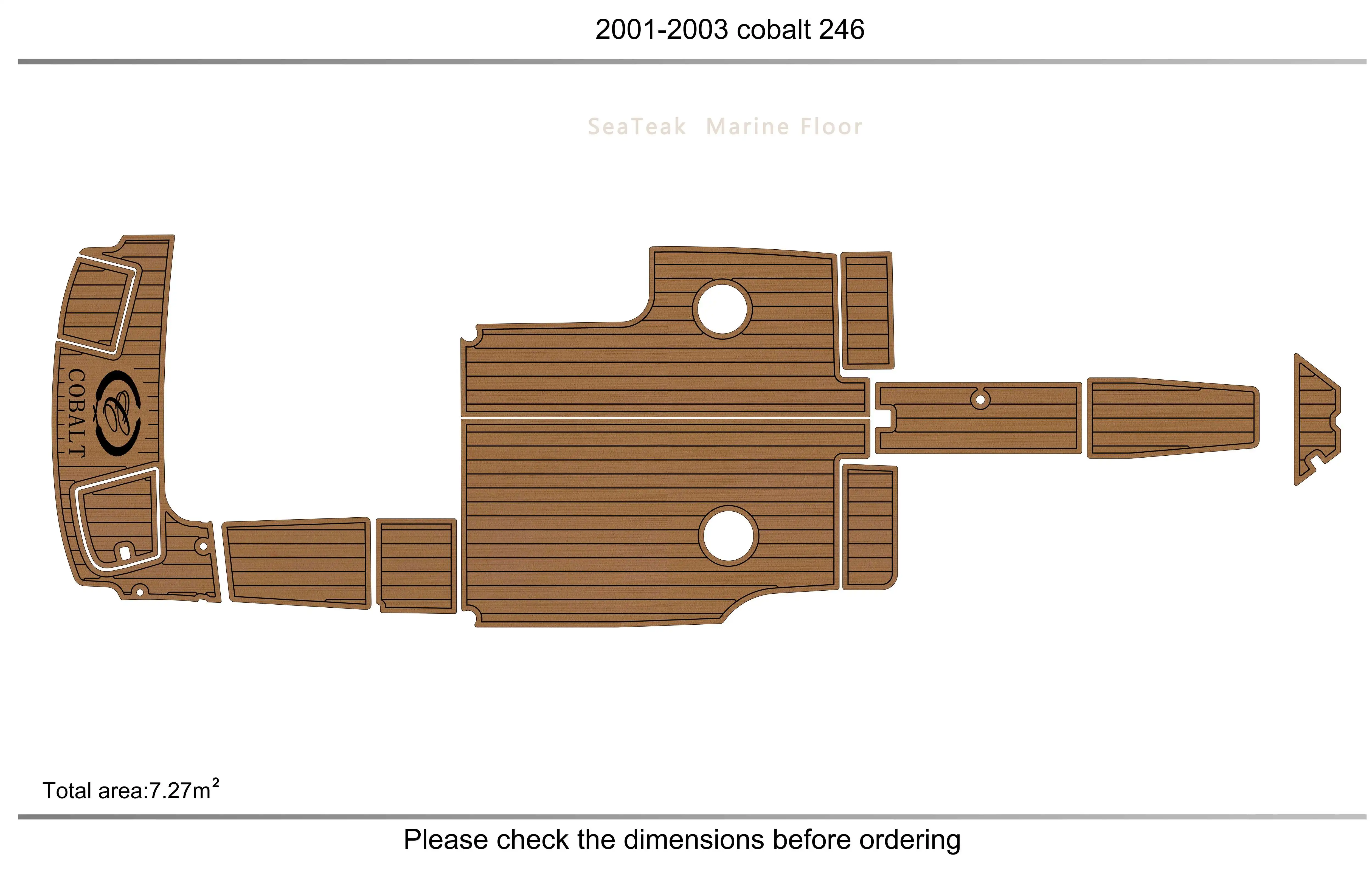 

2003 Cobalt 246 Cockpit Swimming platform1/4" 6mm EVA FAUX Water Ski Yacht Fishing Boat Non-slip mat floor