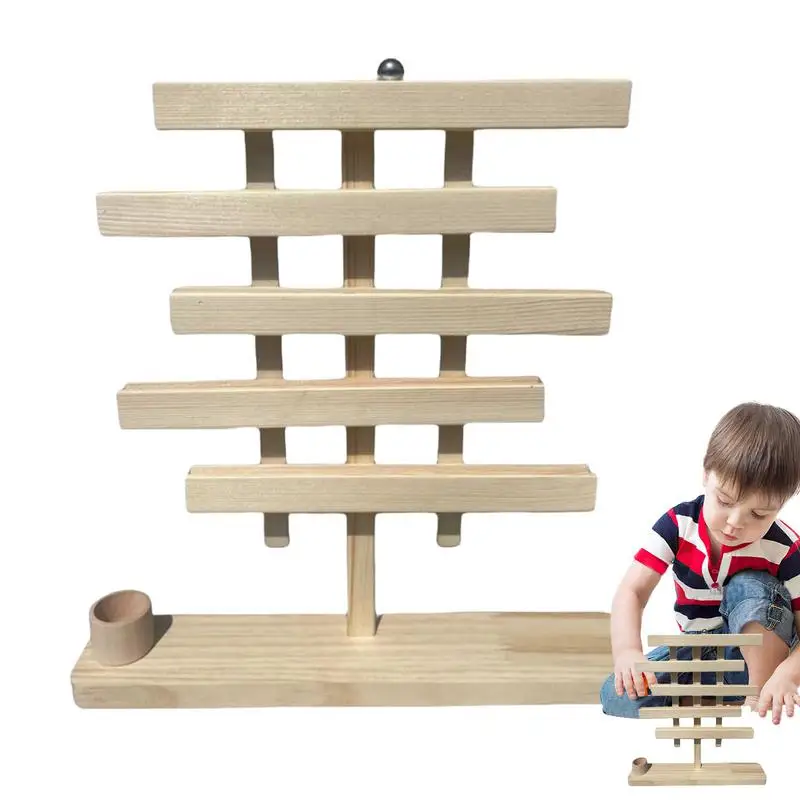 

Toddler Trackers Ball Toys Wooden Montessori Toy Ball Drop For Early Development Montessori Ball Run Toys For Kids Girl Children