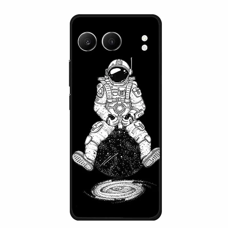 Cute Cartoon Cat Black Silicone Soft Back Cover Case