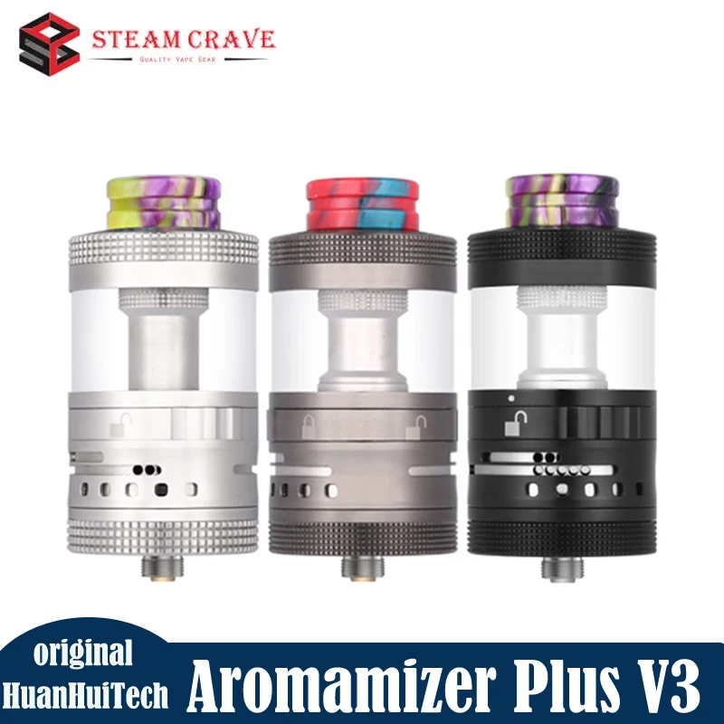 

Original Steam Crave Aromamizer Plus V3 RDTA Tank 30mm Diameter 3ml/12ml Side Bottom Airflow Adjustable 510 Thread Vape Atomizer