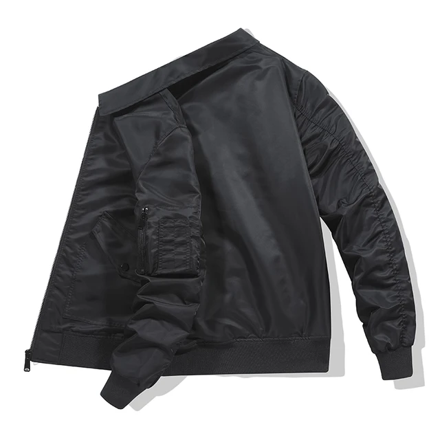 2024 Spring Summer Bomber Jacket Men Solid Color Fashion Baseball Jackets New In Outerwears Jackets Solid Color Zipper Jackets 5