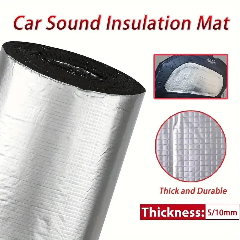 Sound Insulation Mat 5/10MM Sound Deadener Heat Insulation Mat Car Van Sound Proofing Deadening Insulation Car Hood Silent Door Wall