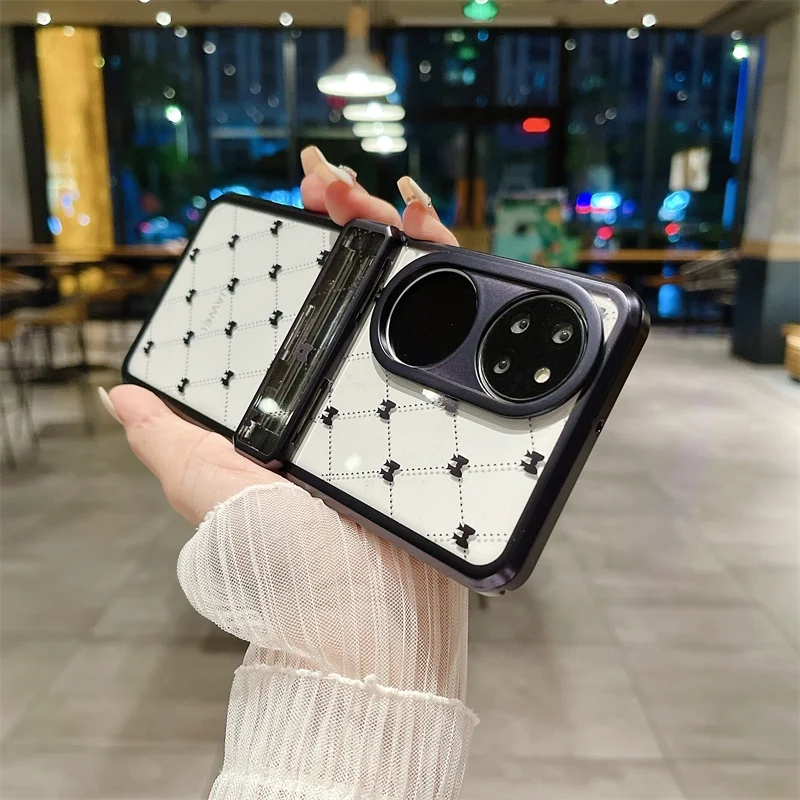 Bow Clear Phone Case For Huawei P50 Pocket Glitter Transparent Silicone Cover For Huawei Pocket S