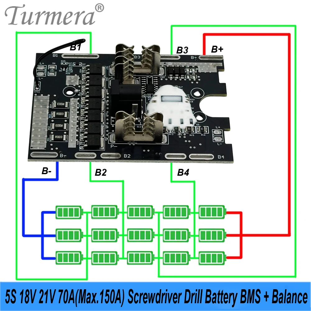 2026년형 마키타 18V 21V 스크류드라이버 배터리 케이스 70A 최대 150A 밸런스 BMS 5X 10X 15X 20X 18650 배터리 홀더 (니켈 포함)
