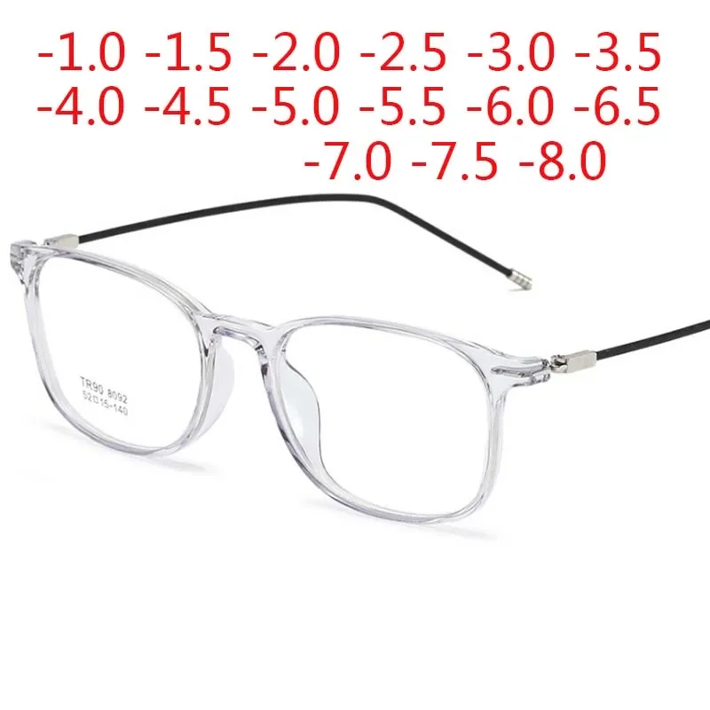 

Square Finished Myopia Glasses Round Women Men Metal Thin Legs Short Sight Spectacles Prescription -0.5 -1.0 -1.5 -2.0 To -9.0