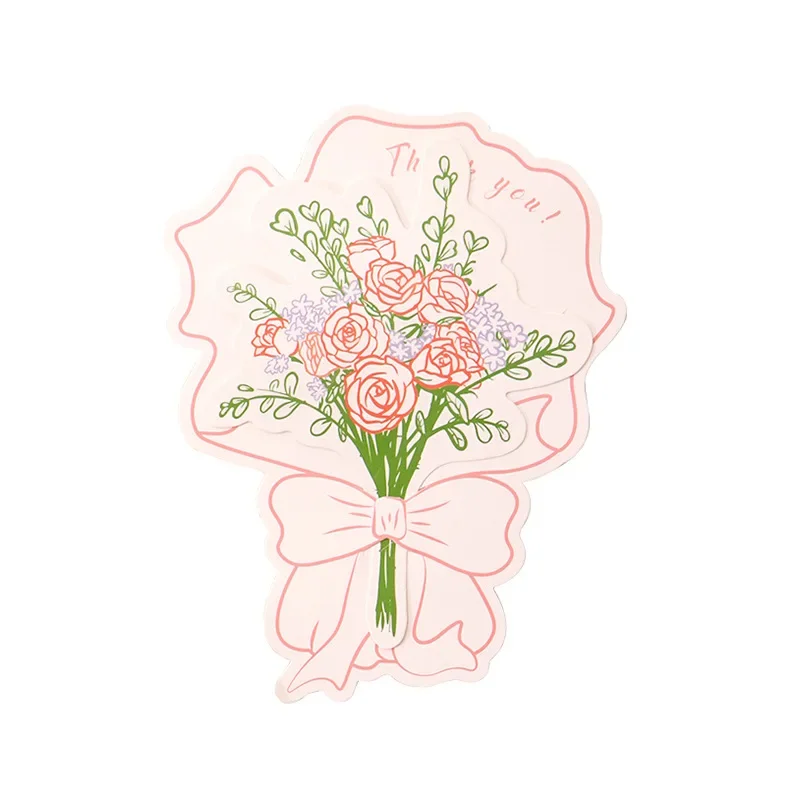High-End Small Card Birthday Card Ins Wedding Accompaniment Gift Thank You Cards Postcard 10PC Flower Business Card Rose Bouquet