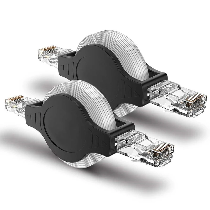 2 шт., портативный сетевой Соединительный кабель RJ45 Cat 5 5E Выдвижной Ethernet кабель LAN 10/100 Мбит/с 1,5 м/5 футов