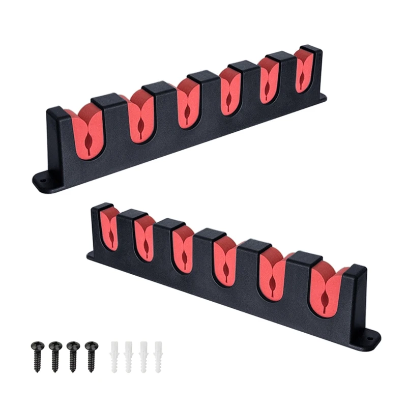 Fishing Rod Holder 6-Rod Horizontal Wall Mounted Fishing Pole Rack Garage Wall Ceiling Rod Stand Easy Installation