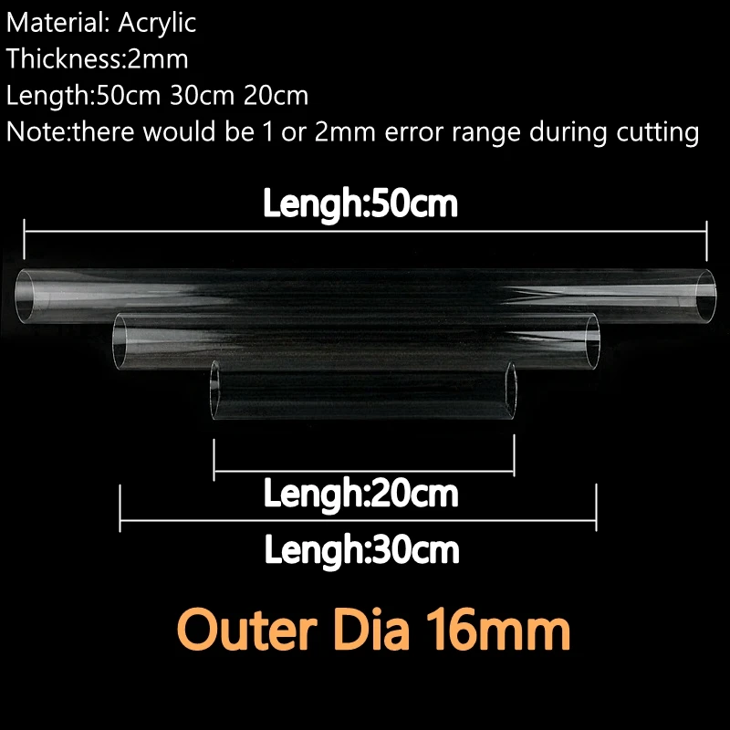 High-Quality Transparent Acrylic Tube - Multi-Purpose Plexiglass Pipe, Various Lengths