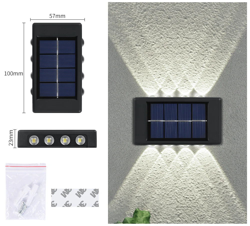 solar wall lights Outdoor Solar Wall Lamp Led Exterior Waterproof Decoration Lights for Fence Porch Country Balcony House Garden Street Lighting solar garden lights Solar Lamps