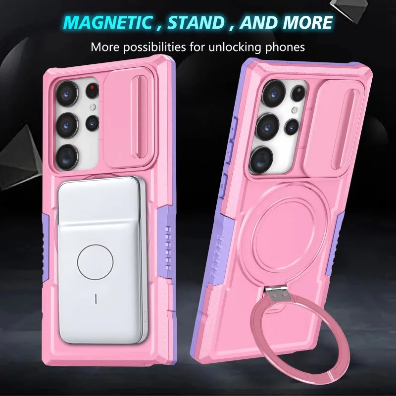 Hybrid Armor Case with Magnetic Wireless Charging and Car Holder Integration