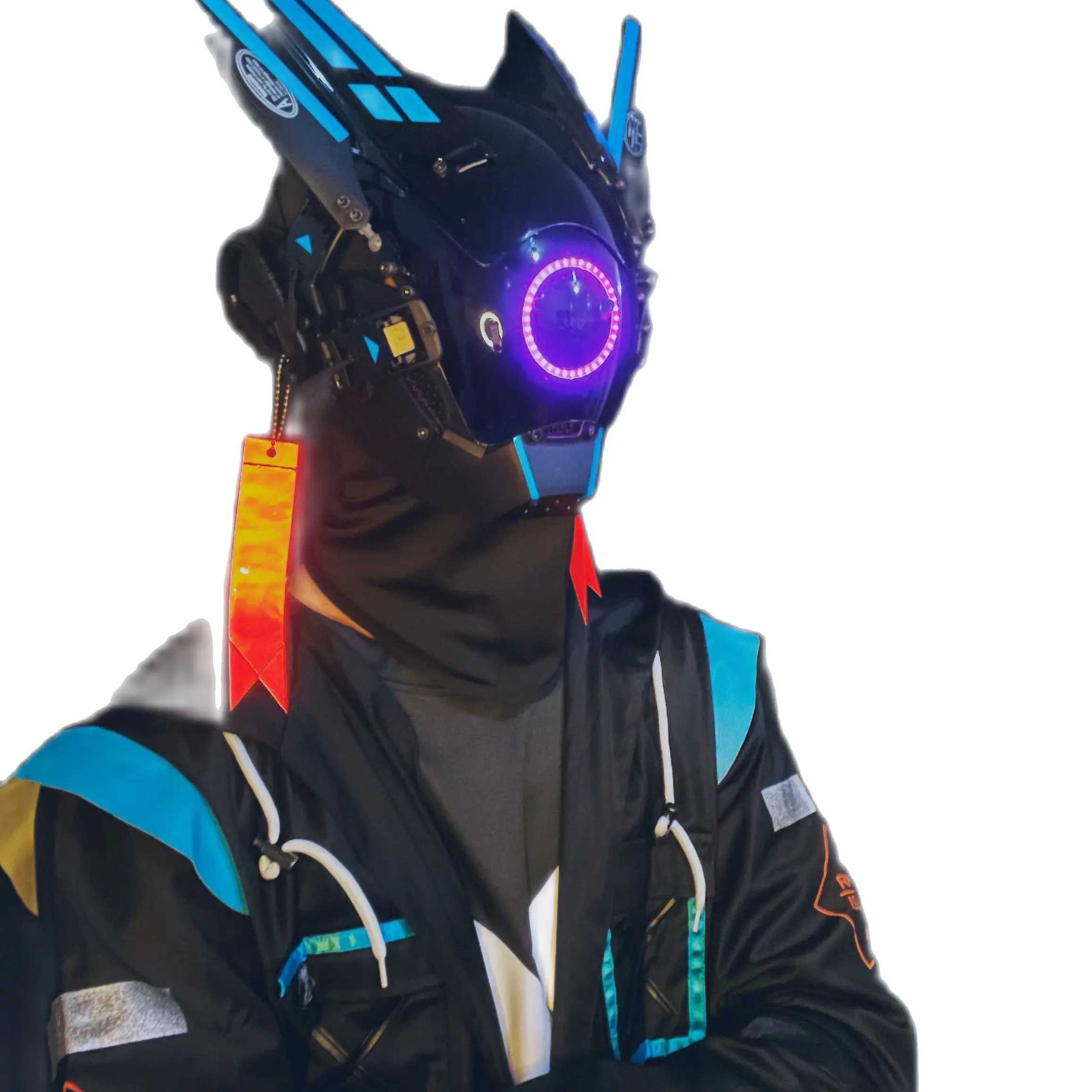 

Technology Props Cos Punk HD Masks Cosplay Costume Gothic Halloween Games Arknights Doctor Jacket For Street Shot Accessories