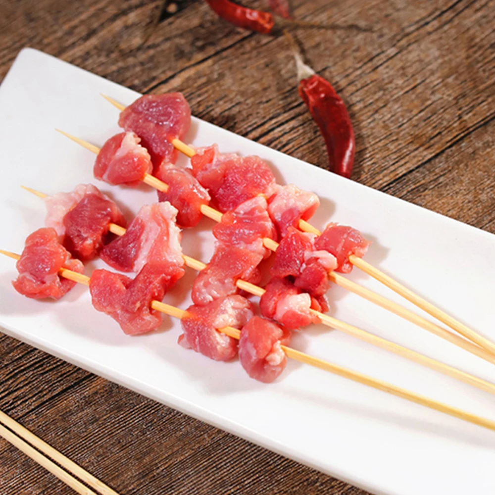 Barbecue Skewers Bamboo Stick Food Grade Disposable Natural Wood Long Sticks