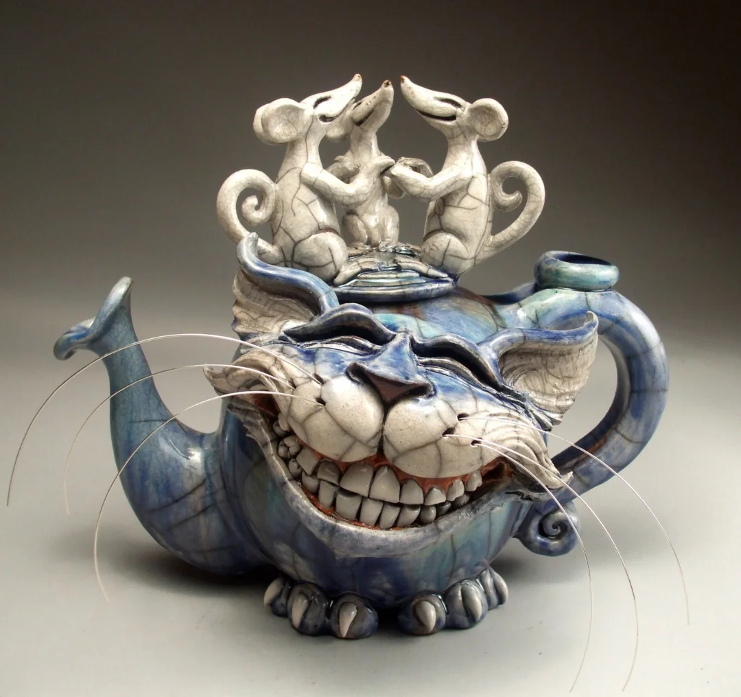 Handmade Art Cat Teapot Devil Cat Creative Home Desktop Decorations Cat and Fish and Bird Resin Crafts Garden Decoration 2022Handmade Art Cat Teapot Devil Cat Creative Home Desktop Decorations Cat And Fish And Bird Resin Crafts Garden Decoration 2022